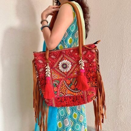 Tote Red Patola Pathik Banjara Bag