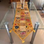 Yellow V shape Table Runner and 4 Mats Set - Image 3
