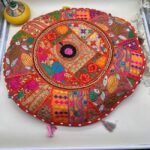 Khambadiya Baadal Baithak Round Cushion Cover 22 x 22 Inch