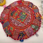 Khambadiya Chakra Bloom Round Cushion Cover 22 x 22 Inch