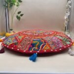 Khambadiya Chakra Bloom Round Cushion Cover 22 x 22 Inch - Image 2