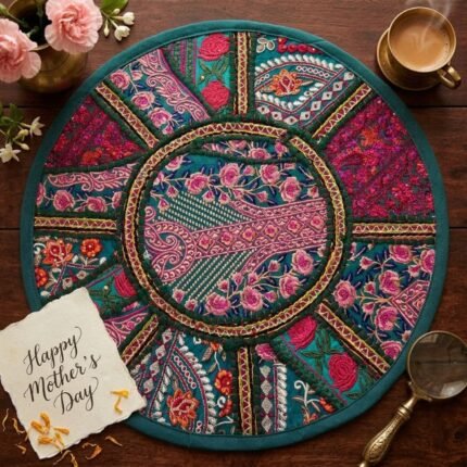 Dark Green Round Table Mat