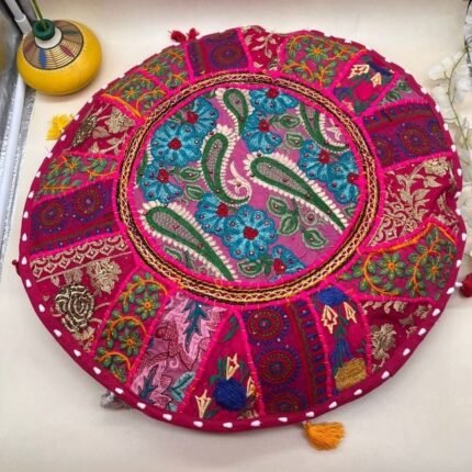 Khambadiya Katha Kalachakra Round Cushion Cover 22 x 22 Inch