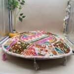 Khambadiya Mehfil Mora Round Cushion Cover 22 x 22 Inch - Image 2