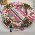 Khambadiya Mehfil Mora Round Cushion Cover 22 x 22 Inch