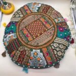 Khambadiya RajGol Round Cushion Cover 22 x 22 Inch