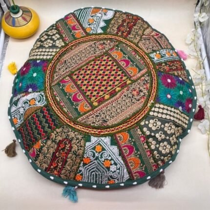 Khambadiya RajGol Round Cushion Cover 22 x 22 Inch