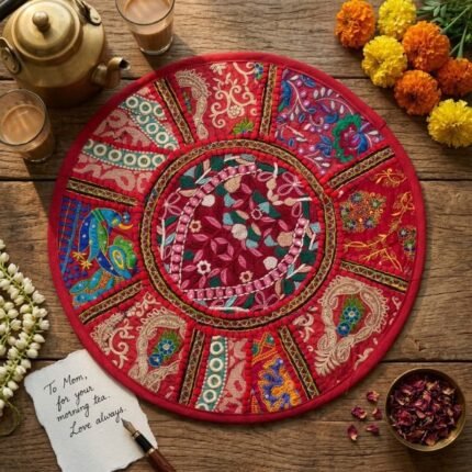 Red Round Table Mat