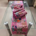 Gulabi Pink Table Runner and 6 Mats Set