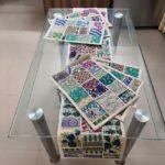 Ivory Green Table Runner and 6 Mats Set - Image 2