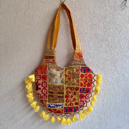 Rangrez Gagri Yellow Matka Banjara Bag