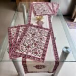 Gulabi Belvatika 7-Piece Dining Table Set (Table Runner and 6 Mats)