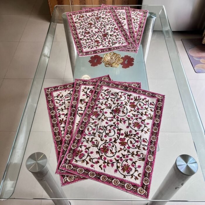 Gulabi Belvatika Dining Placemats (Set of 6) - Image 5