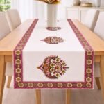 Gulabi Belvatika Table Runner – Pink Vine - Image 4