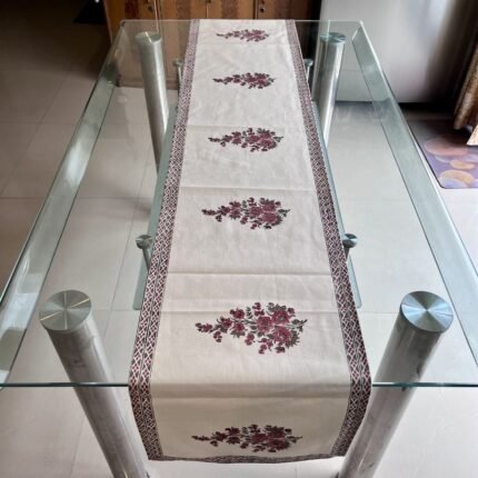 Gulnaar Paisley Heritage Hand Block Printed Cotton Table Runner