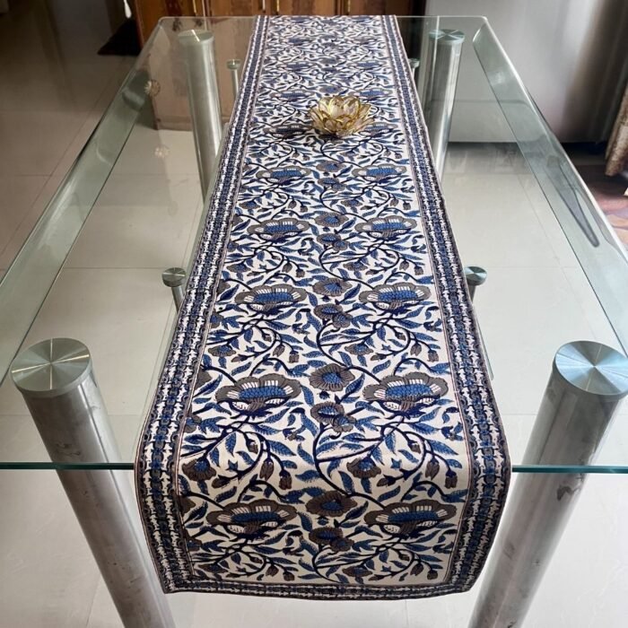 Indigo Viraasat 7-Piece Dining Table Set (Table Runner and 6 Mats) - Image 9