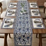 Indigo Viraasat 7-Piece Dining Table Set (Table Runner and 6 Mats)