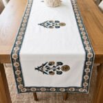 Neel Aangan Hand Block Printed Cotton Table Runner - Image 3