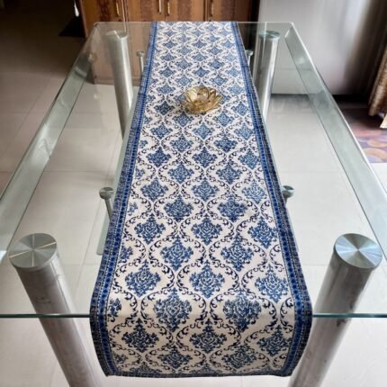 Neel Darbar Buti Hand Block Printed Cotton Table Runner