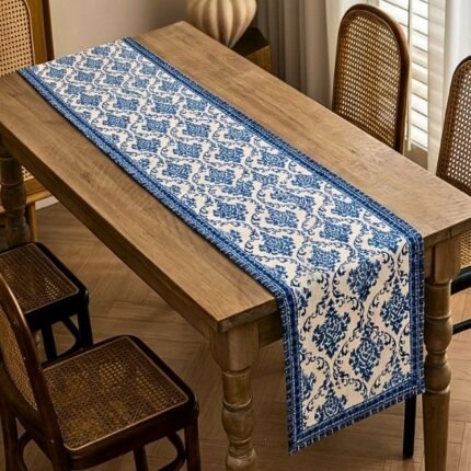 Neel Darbar Buti Hand Block Printed Cotton Table Runner