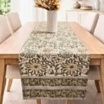 Panna Gulistan Hand Block Printed Cotton Table Runner - Image 5