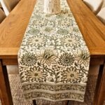 Panna Gulistan Hand Block Printed Cotton Table Runner - Image 2