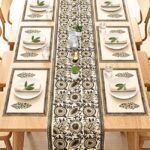 Rajbari Sunehri Buta Dining Ensemble (Table Runner and 6 Mats)