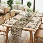 Rajbari Sunehri Buta Dining Ensemble (Table Runner and 6 Mats) - Image 3