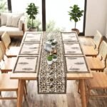 Rajbari Sunehri Buta Dining Ensemble (Table Runner and 6 Mats) - Image 2