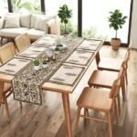 Rajbari Sunehri Buta Dining Ensemble (Table Runner and 6 Mats) - Image 4