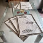 Rajbari Sunehri Buta Dining Ensemble (Table Runner and 6 Mats) - Image 3