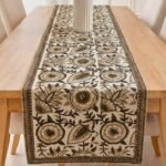 Rajbari Sunehri Buta Hand Block Printed Cotton Table Runner - Image 6