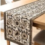 Rajbari Sunehri Buta Hand Block Printed Cotton Table Runner - Image 5