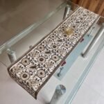 Rajbari Sunehri Buta Hand Block Printed Cotton Table Runner - Image 4