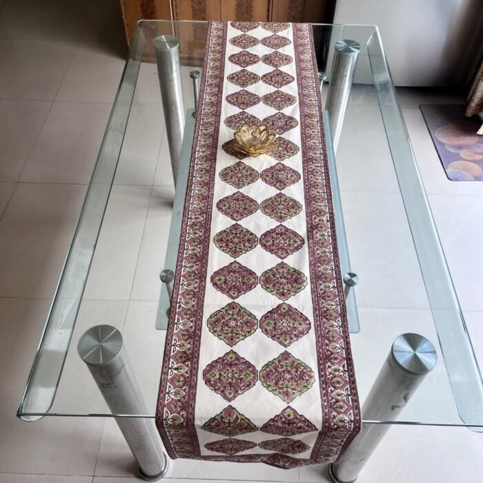 Rangmahal Rani Jaal Dining Ensemble (Table Runner and 6 Mats) - Image 7