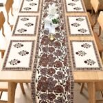 Surkh Guldaasta 7-Piece Dining Table Set (Table Runner and 6 Mats)