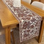 Surkh Guldaasta Hand Block Printed Cotton Table Runner - Image 4