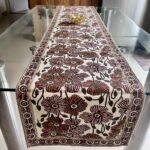 Surkh Guldaasta Hand Block Printed Cotton Table Runner - Image 4