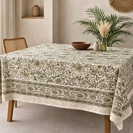 Bagh-e-Zaitoon Block Print Table Cover