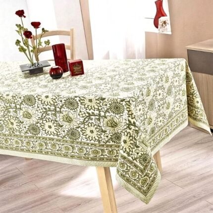 Bagh-e-Zaitoon Block Print Table Cover