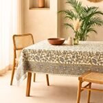 Blooming Courtyard Block Print Table Cover