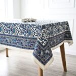 Blue lake Block Print Table Cover - Image 2