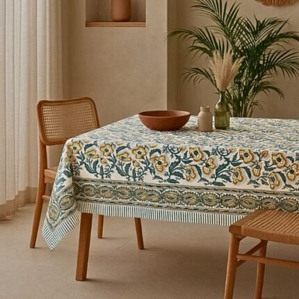 Hari-Baag Sanganeri Block Print Table Cover