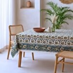 Mehr-e-Neel Block Print Table Cover