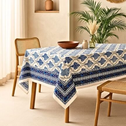 Neel Sarovar Block Print Table Cover