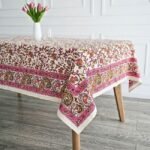 Rangrez Gulabi Block Print Table Cover - Image 5