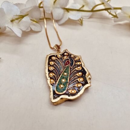 Aabroo Meenakari Agate Necklace