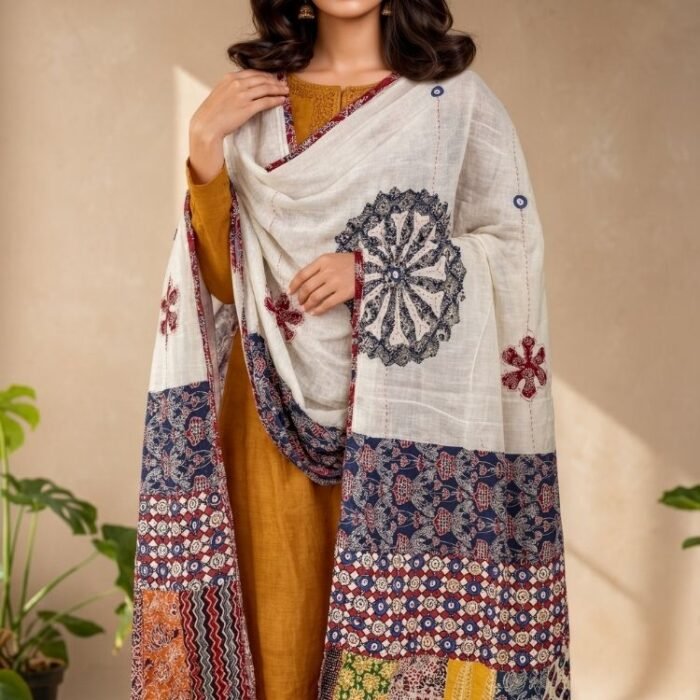 Aaranya Ajrakh Cotton Dupatta - Image 6