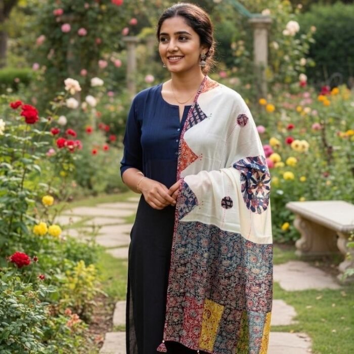 Aaranya Ajrakh Cotton Dupatta - Image 3