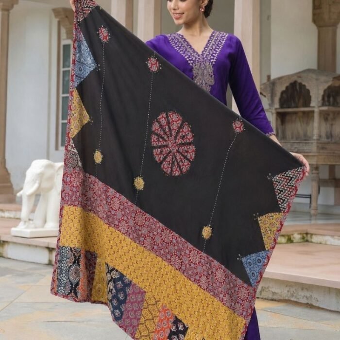 Ajrakh Amour Ajrakh Cotton Dupatta - Image 4